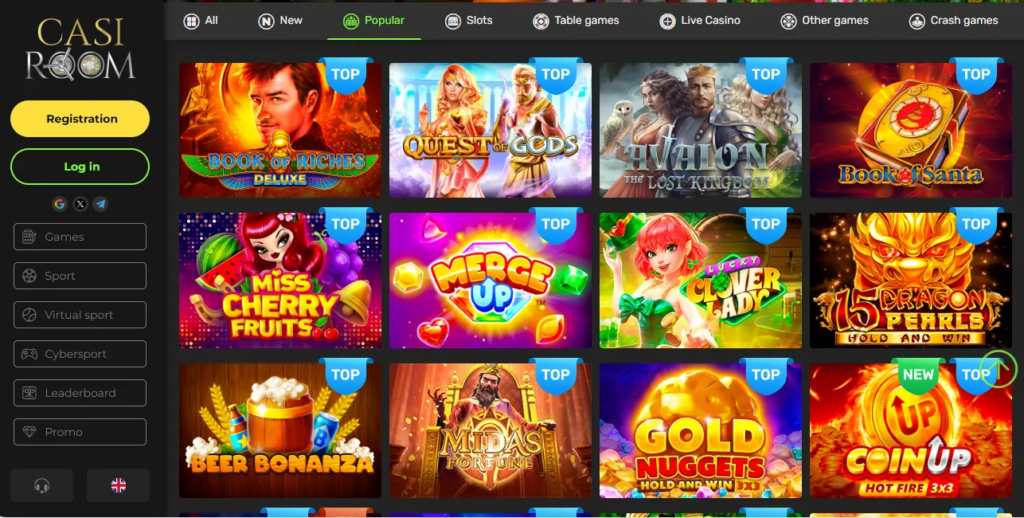 Popular games at Casiroom Casino